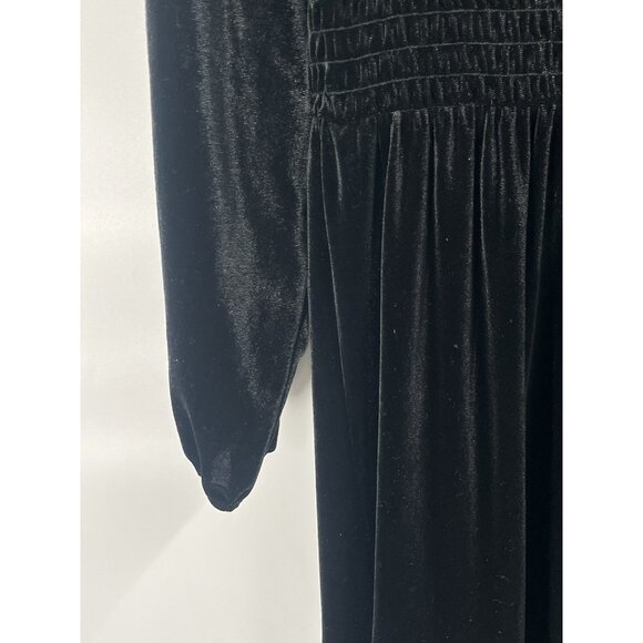 Knox Rose Black Velvet Long Sleeve Dress Witchycore Goth Sz Medium Maxi Boho - Picture 4 of 9